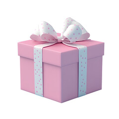 Charming Pink Gift Box with Polka-Dot Ribbon,Bright and Cheerful Photography  transparent png