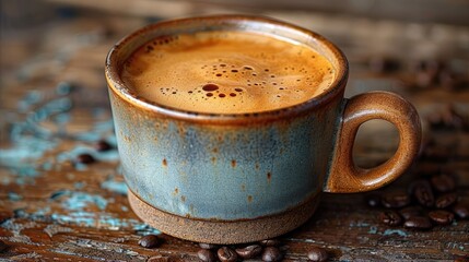 cup of coffee with beans