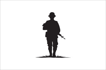 Silhouettes of Army Combat Soldiers, soldiers Vector bundle, Silhouette, Veteran Soldier vector. 