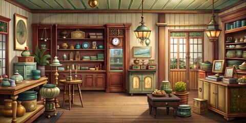 Naklejka premium antique store background