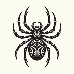 Black Color Spider Silhouette Vector Illustration