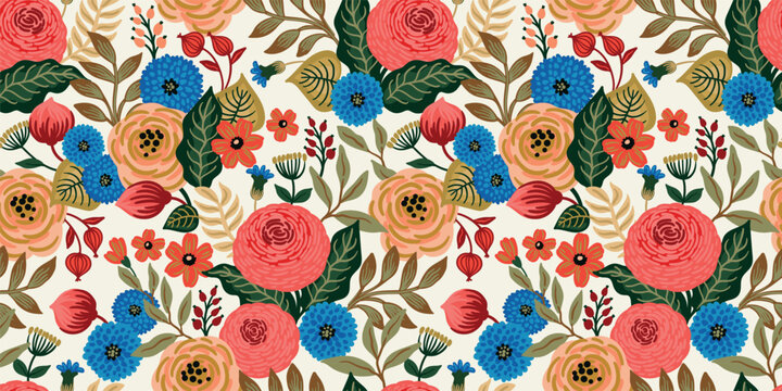 Floral seamless pattern. Vector design for paper, cover, fabric, interior decor and other