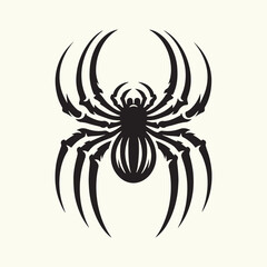 Black Color Spider Silhouette Vector Illustration