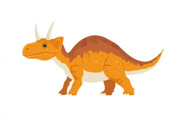 Naklejka premium A cartoon depiction of a prehistoric dinosaur.