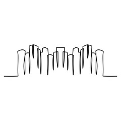 Building city  continuous line