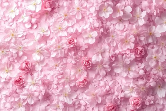 A delicate arrangement of soft pink blossoms.
