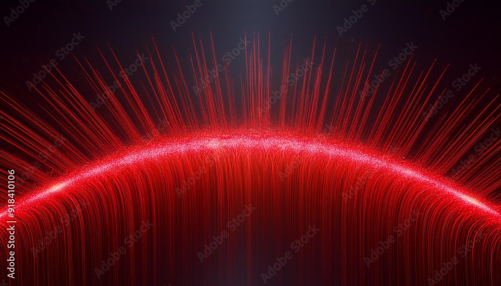 Wall mural abstract red optical fiber particles create beautiful artistic effect for unique computer program co