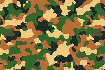 Fototapeta premium Camouflage pattern with green, brown and beige colors.