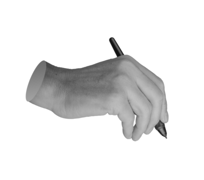 hand holding pen writing, signing, drawing isolated on white background, transparent png