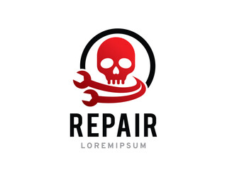 skull logo symbol or icon template