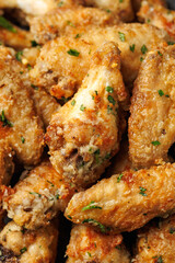 Homemade Garlic Parmesan Chicken Wings in a plate