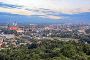 Fototapeta premium Aerial view of the city Krakow