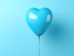 Blue balloon with a gold stem on a blue background