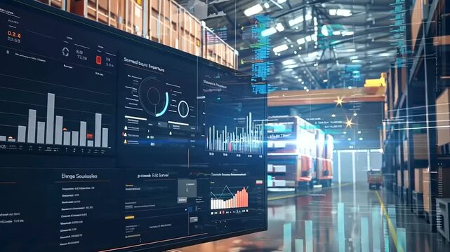 A dynamic logistics dashboard displaying real-time data