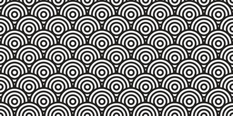 Japan style seamless pattern Wave round. Asian Seamless Pattern, Abstract Circle Background