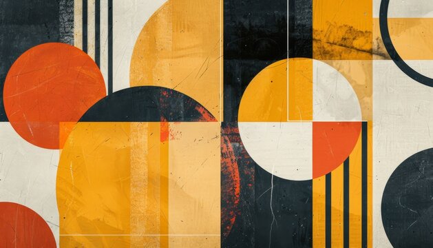 Abstract geometric canvases with modern artistry and minimalist hand-drawn style, enhancing their