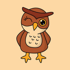 cute owl cartoon vector illustration