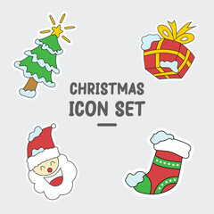 Christmas vector illustration icons
