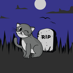 cute cat cartoon vector illustration