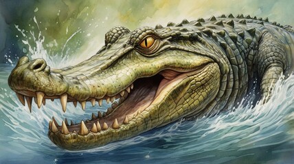 Obraz premium head of a crocodile