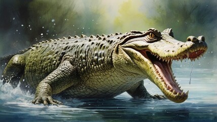 Fototapeta premium alligator in the everglades