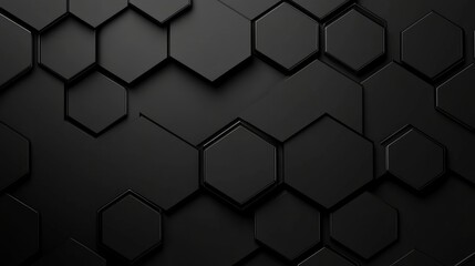 Fototapeta premium Luxury hexagonal abstract black metal background