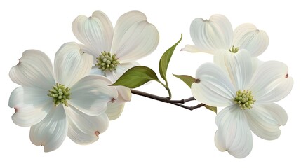 Fototapeta premium Closeup dogwood blossom on isolated transparent background
