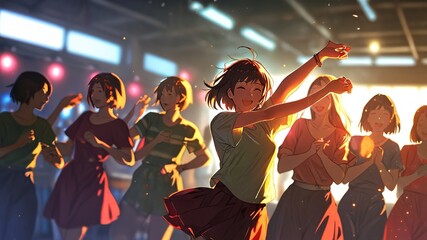 Diverse Cheerful Young People Enjoying Together