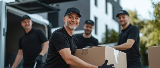 Experienced Movers Unloading Modern Office Furniture with Precision | Workflow of a Moving Company in Action