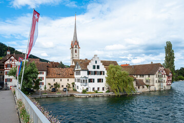  Stein am Rhein is a picturesque town in Switzerland at Rhine River