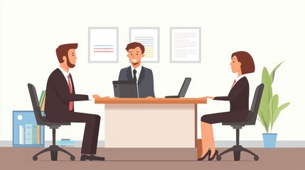 A bank employee is giving advice on loans and savings accounts in the counseling room.