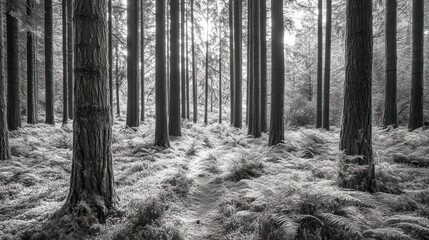 Fototapeta premium black and white photo of forest,