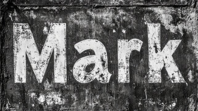 Name Mark in graffiti style, monochrome 