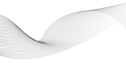Technology abstract lines on white and black background,Abstract wavy stripes on white background isolated,Undulate Grey Wave Swirl, frequency sound wave,Air wind twisted curves. Vector illustration,