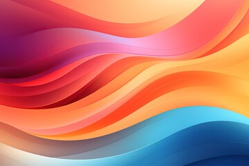 Fototapeta premium Abstract background with wavy lines in shades of red, orange, blue, and white.
