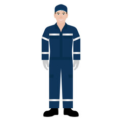 Car Mechanic or Automobile Mechanic. Man in Mechanic Uniform. Car Repair and Service Center. Car Maintenance. Vector Illustration. 
