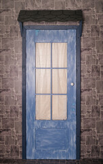 A vintage-style blue door with a rustic feel, ideal for creative home design inspiration or architectural projects.