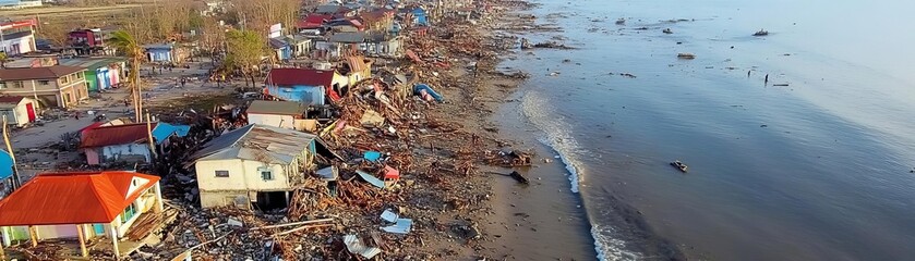 Latest earthquake news, coastal city destruction aerial footage, natural disaster updates