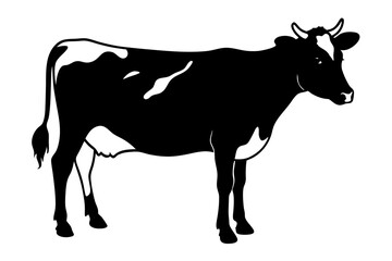 Cow silhouette vector illustration