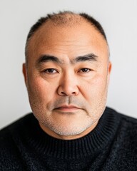 Obraz premium Men with different expressions showcase cultural diversity in a simple setting