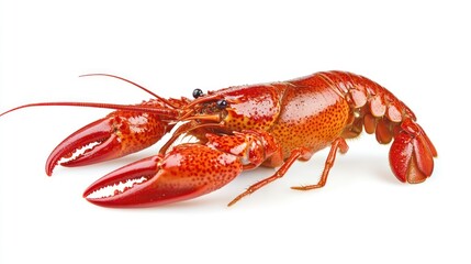 Fresh boiled red shrimp on a white background