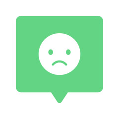 吹き出しのアイコンに不満な表情の絵文字 - シンプルなDislikeや低評価の顔のイメージ素材