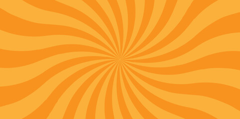 Vintage sun ray orange and red radial spiral sunrise, sunlight creative vector summer sunny. retro sunburst banner or template background.	
