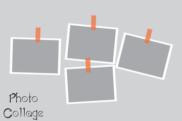 4 photo collage template. vector illustration, new collections
