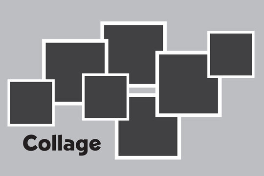 7 photo collage template. vector illustration, new collections
