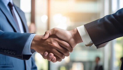 businessman handshake for teamwork of business merger and acquisition