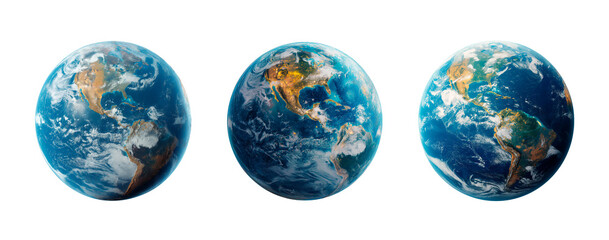 Earth planet set on transparent background