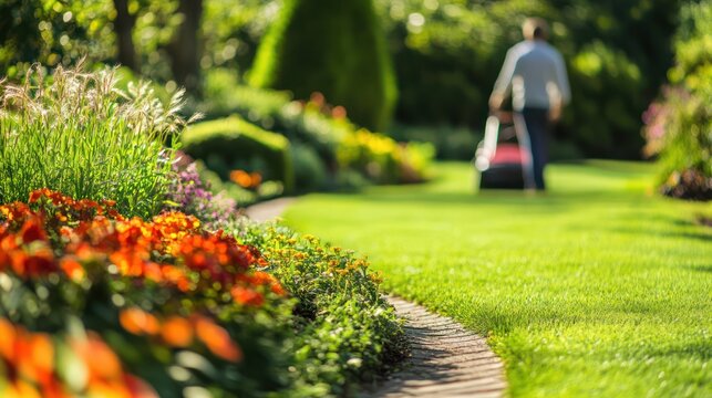 Gardeners, gardeners, planters, mowing, and outdoor maintenance.