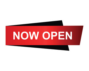 open now button on white background. open now button sign