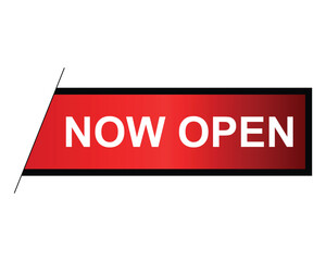 open now button on white background. open now button sign